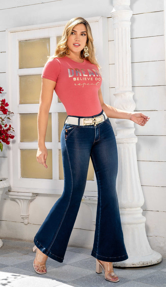 Jeans acampanado Mujer Azul 1800 - ENVIO GRATIS