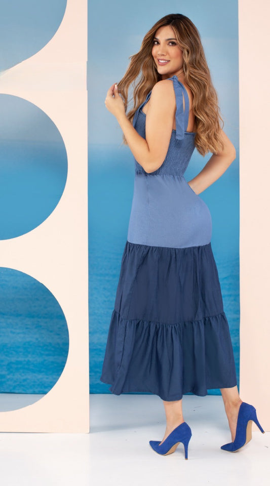 Vestido Mujer Celeste Colombiano 611-1