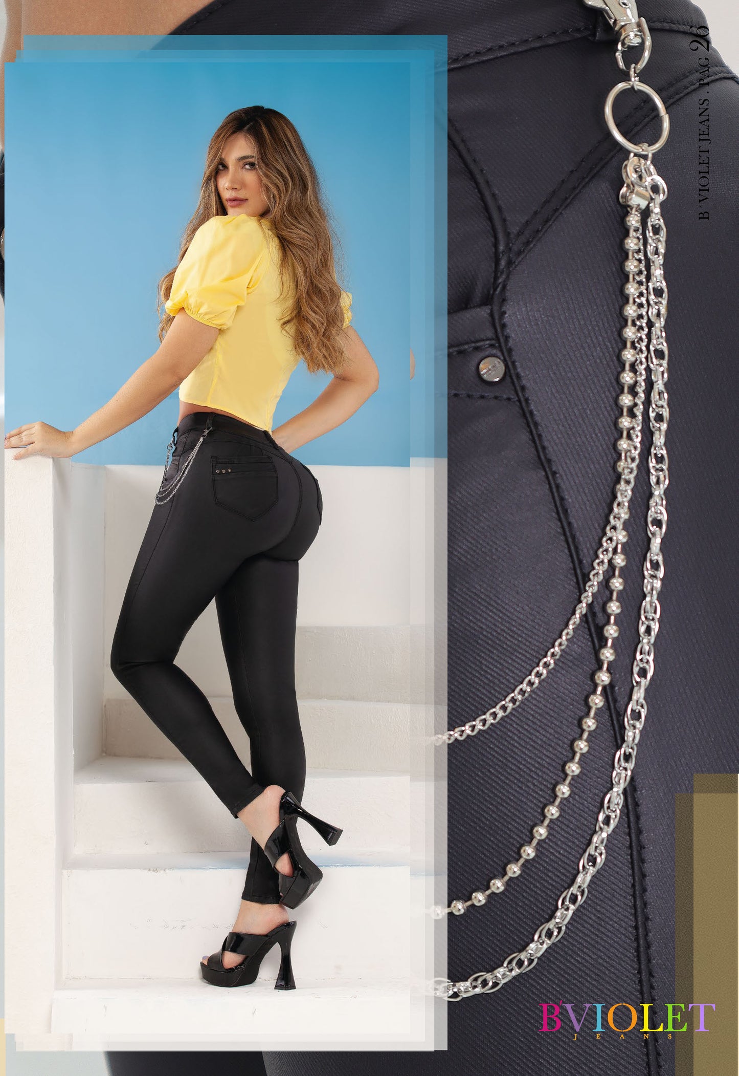Pantalón Mujer Efecto Cuero Negro 1379