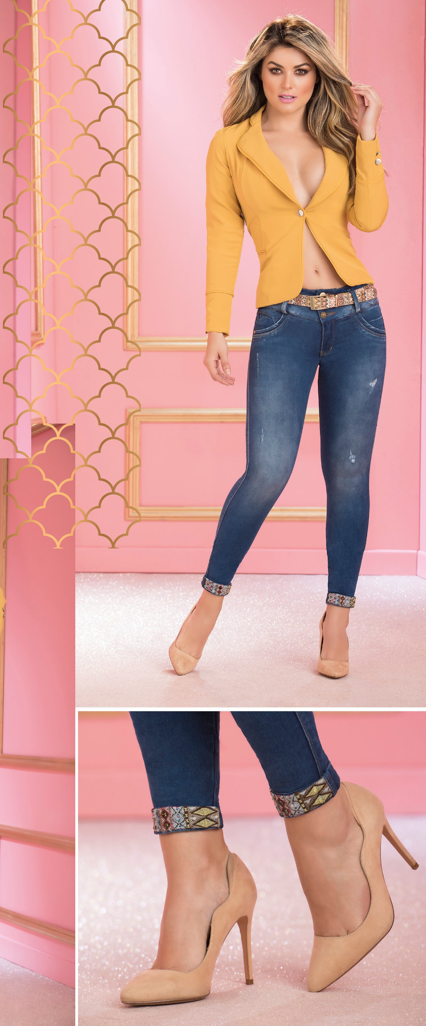 Jeans Skinny Mujer Azul Claro 834
