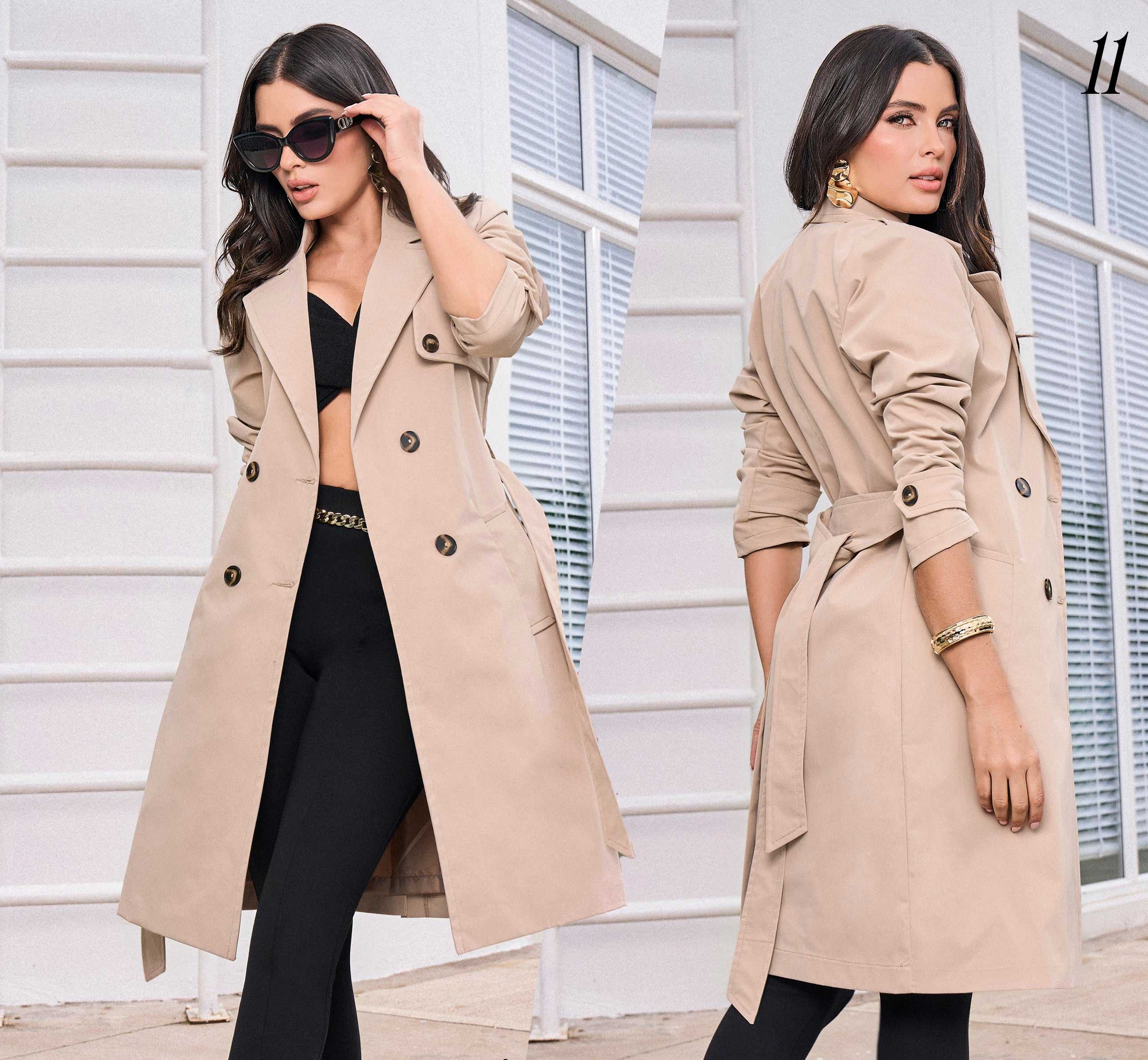 Abrigos Mujer Gaban Beige Colombia M-632 : ENVIO GRATIS