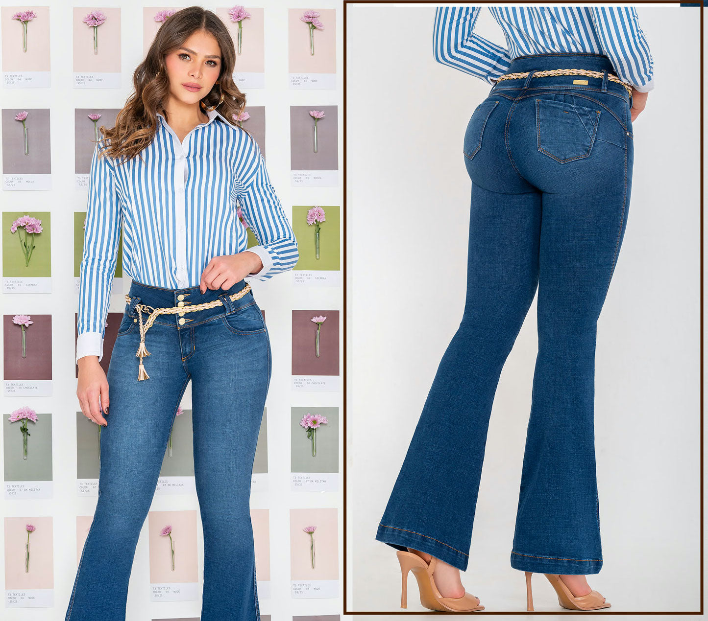 Jeans Acampanado Mujer Azul 700-1663
