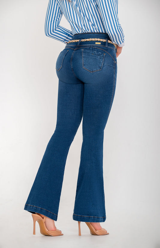 Jeans Mujer Campana Azul 700-1663-2
