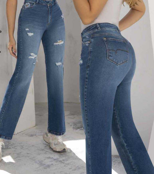 Jeans Palazzo Mujer Azul Oscuro 1796